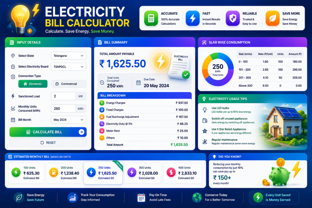 electricity bill calculator india power consumption appliance energy cost calculator